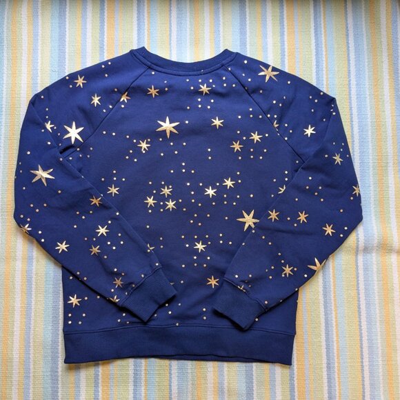 ⭐ Hanna Anderson Navy and Gold Star & polka dot terry sweatshirt size 12 - Picture 11 of 11
